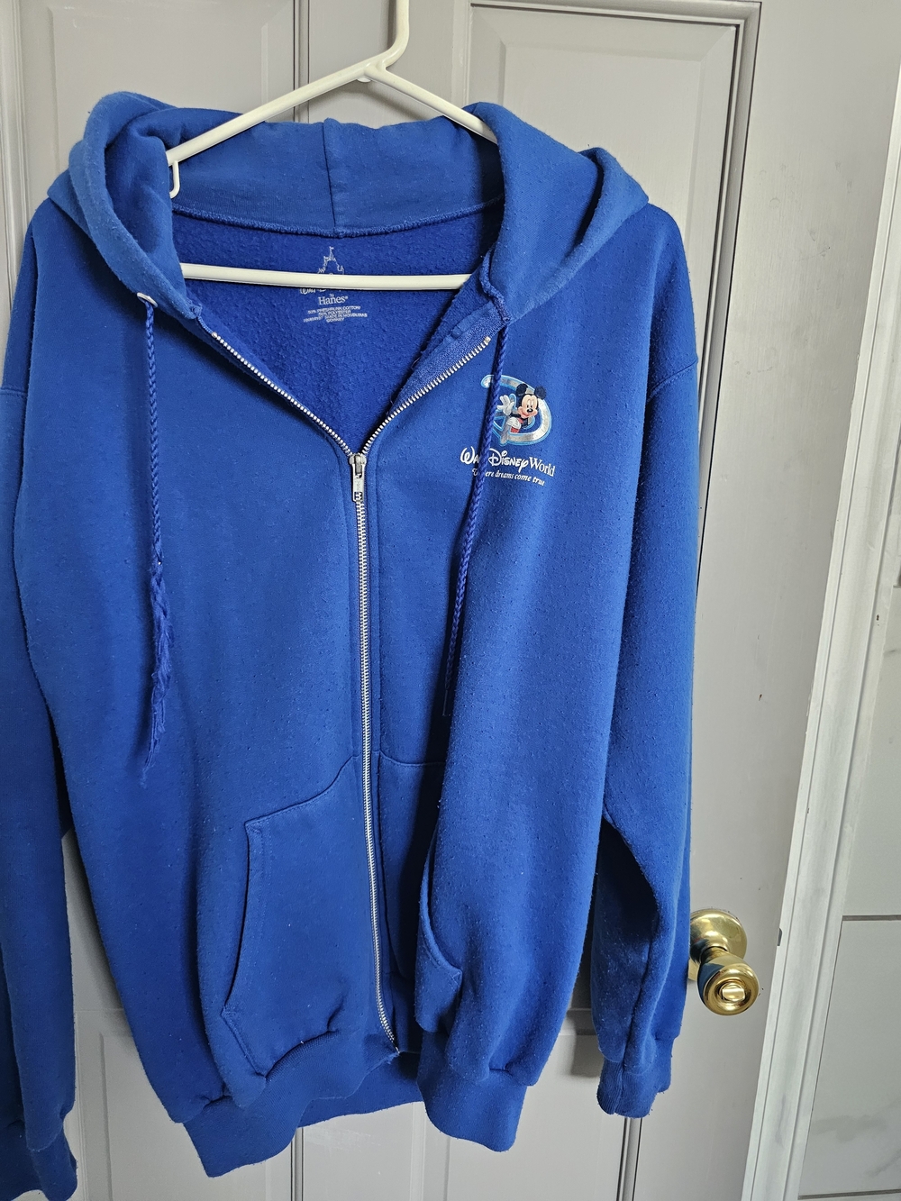 Disney World Men's Royal Blue Full-Zip Hoodie Jacket